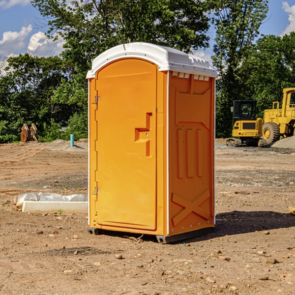 how often are the porta potties cleaned and serviced during a rental period in Caret